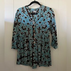 *SOLD* MANUHEALII blouse ~ size medium naupaka print